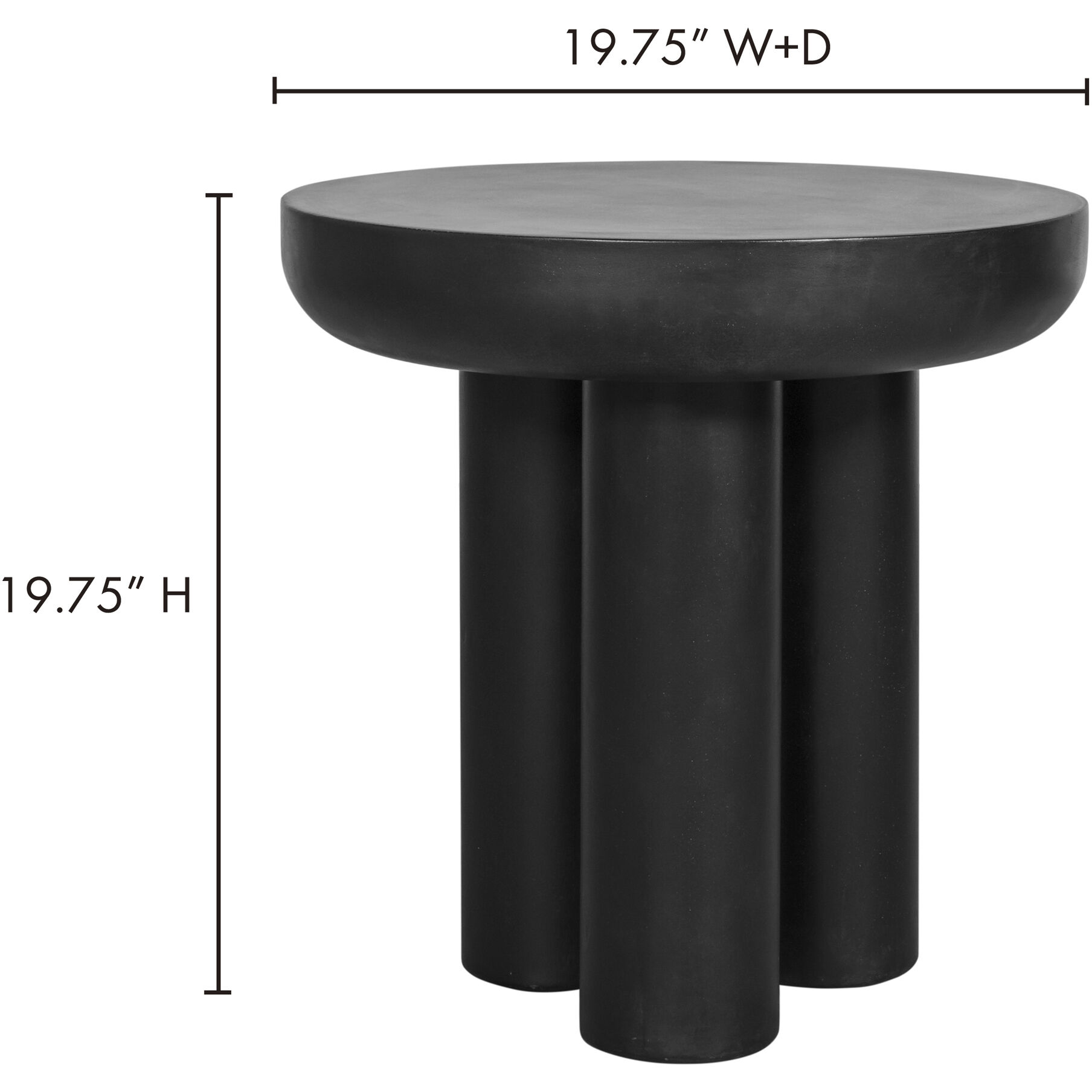 Rocca 19.75 X 19.75 inch Black End Table, Outdoor