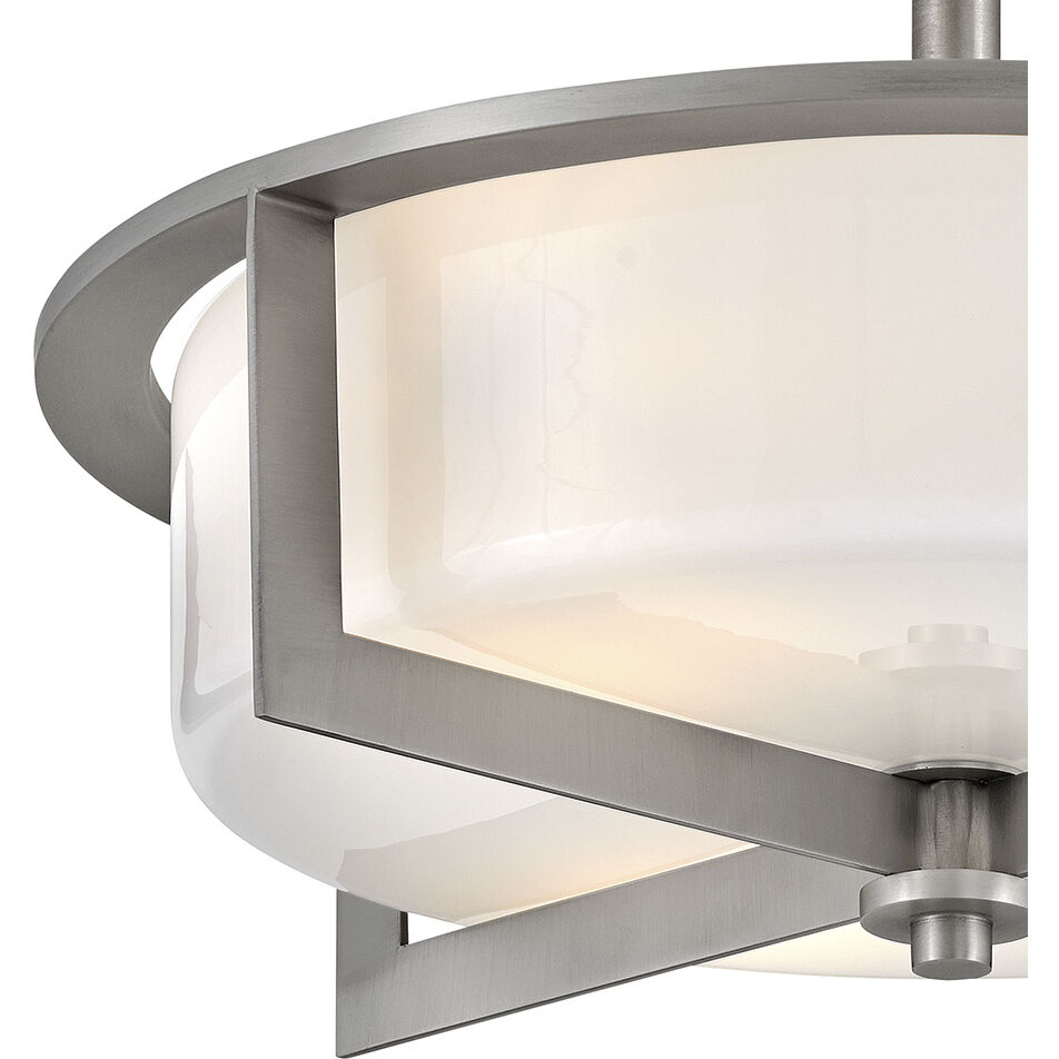 Baxley 15.25 inch Antique Nickel Indoor Semi-Flush Mount Ceiling Light