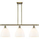 Ballston Dome LED 36 inch Antique Brass Island Light Ceiling Light in Matte White Glass