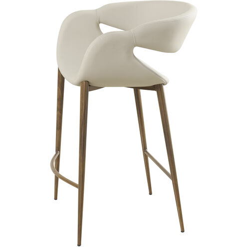 Joshua 35.4 inch Walnut and Taupe Counter Stool