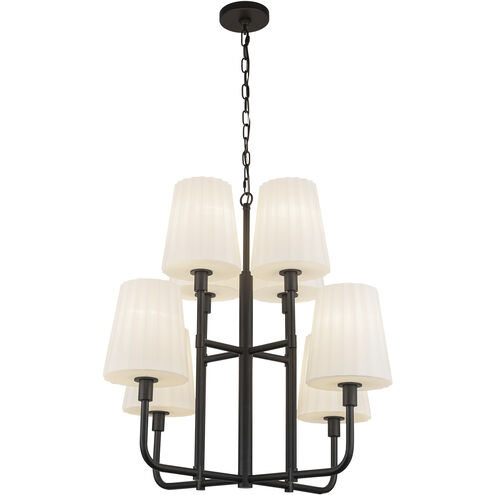 Alora Mood Plisse 8 Light 30 inch Matte Black Chandelier Ceiling Light