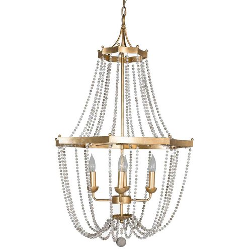 Whitney 4 Light 24 inch Vintage Gold / Antique White Chandelier Ceiling Light