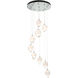 Chrysalis 9 Light 20.5 inch Vintage Platinum Pendant Ceiling Light in White Crystal, Long