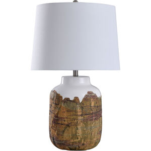 Canyon 29 inch 150.00 watt Rustic Earthtone Textured Ceramic and White Table Lamp Portable Light 