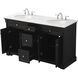 Clarence 60 X 22 X 35 inch Black Vanity Sink Set