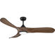 Swell Illuminated 56 inch Matte Black with Walnut Blades Fan