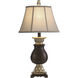 Signature 31 inch 100 watt Dark Brown with Khasi Silver Table Lamp Portable Light
