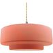 Radiance Collection - Tier Pendant Ceiling Light in Brushed Nickel, Dedicated LED, Beige Twist Cord, Gloss Blush, 16.25W x 6H, Form+Finish+Function
