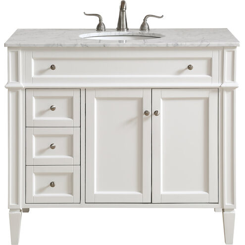 Park Avenue 40 X 35 inch White with Carrara White Marble Vanity Set