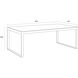 Evert 39.5 X 21.5 inch White / Antique Brass Coffee Table, Low