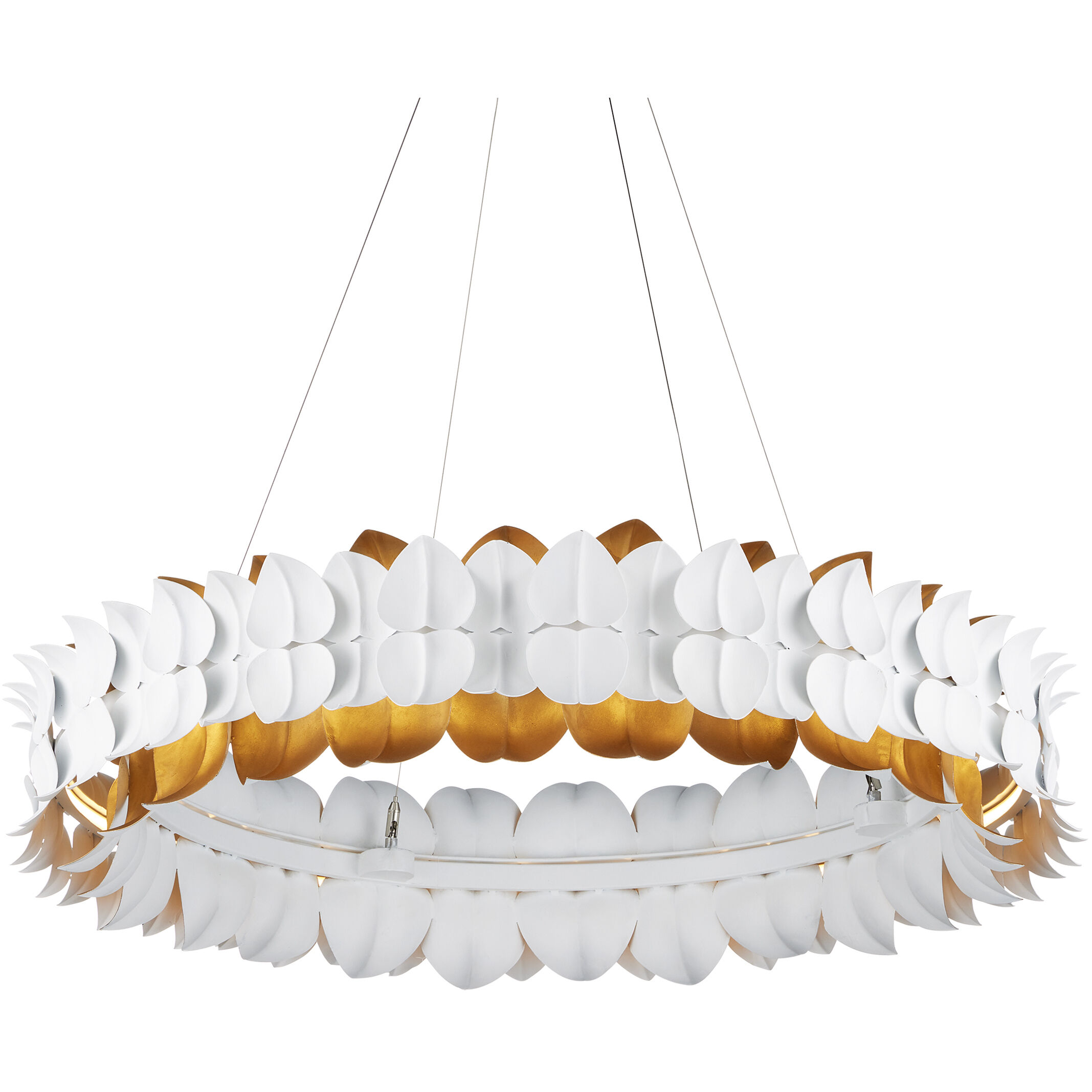 Aventine LED 39 inch Gesso White/Contemporary Gold Chandelier Ceiling Light