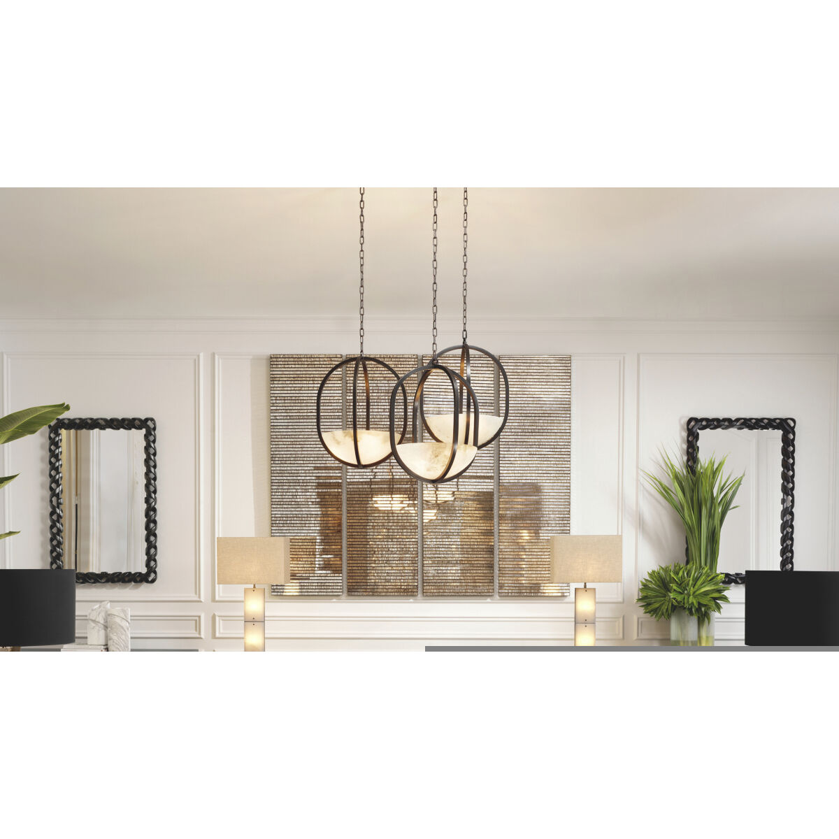 Ortiz 68.11 inch 40 watt Bronze Highlight with Alabaster Floor Lamp Portable Light