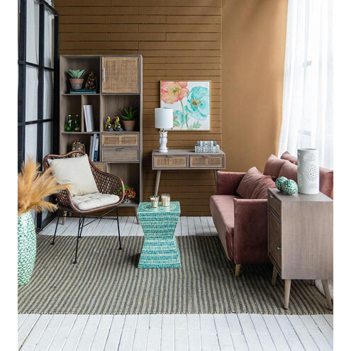 Palapa Black and Natural and White Armchair, With Cushion