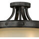 Halifax LED 14.5 inch Black Walnut Semi-Flush Mount Ceiling Light