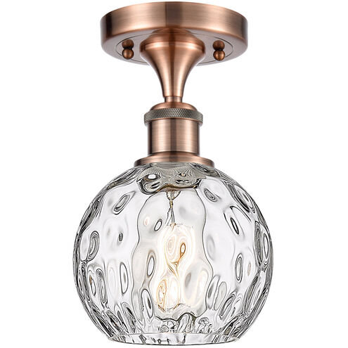 Ballston Athens Water Glass 1 Light 6 inch Antique Copper Semi-Flush Mount Ceiling Light