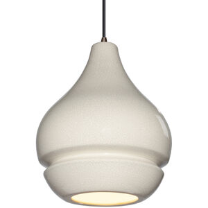 Radiance Collection 1 Light 8 inch Dark Bronze and White Crackle and Black Pendant Ceiling Light