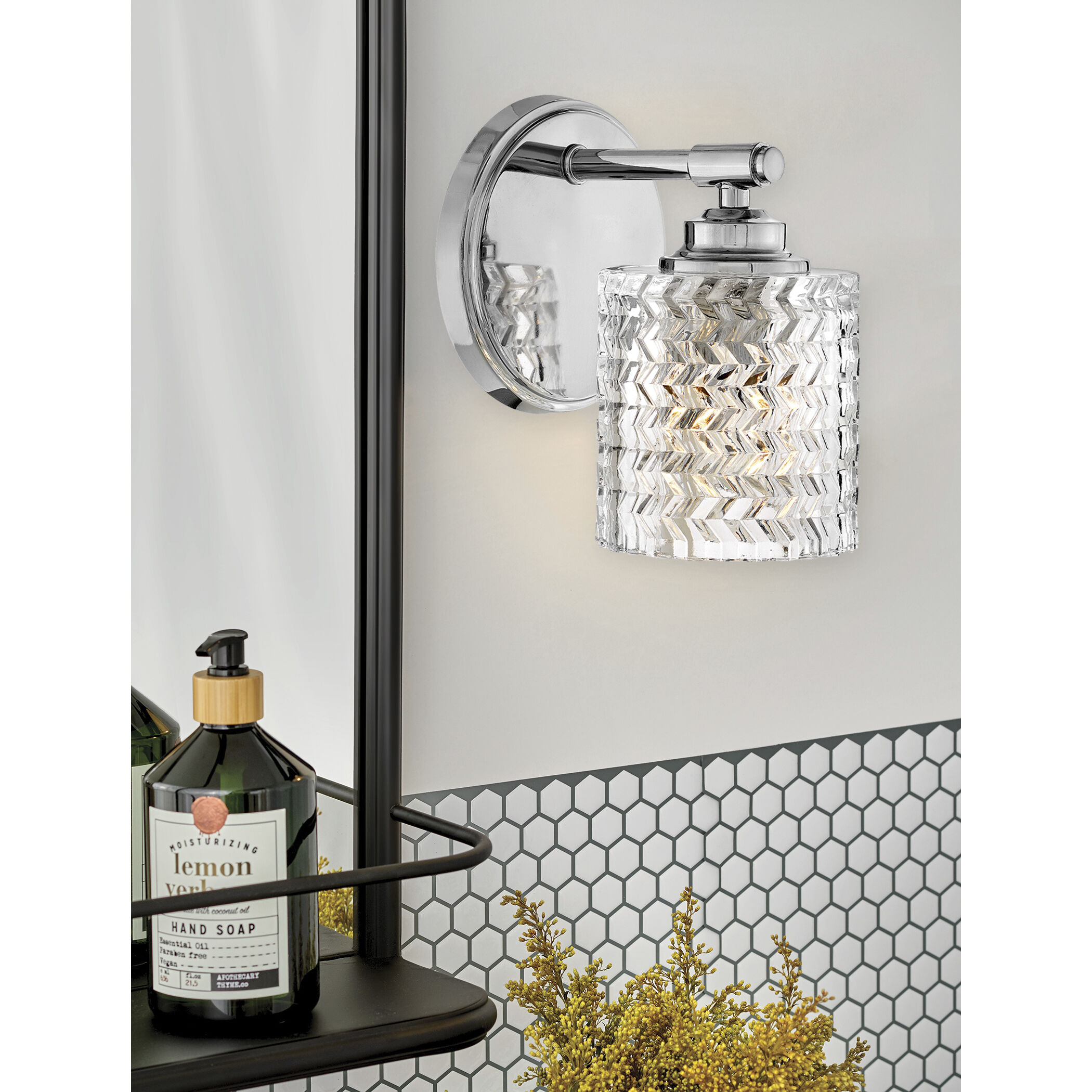 Elle 1 Light 6.5 inch Chrome Vanity Light Wall Light