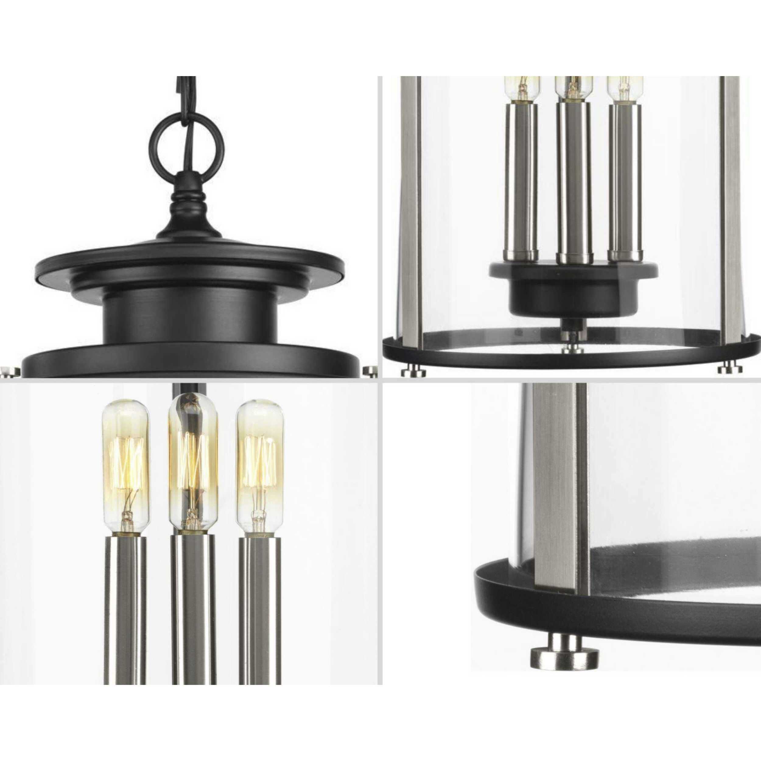 Squire 3 Light 9.88 inch Matte Black Outdoor Hanging Lantern