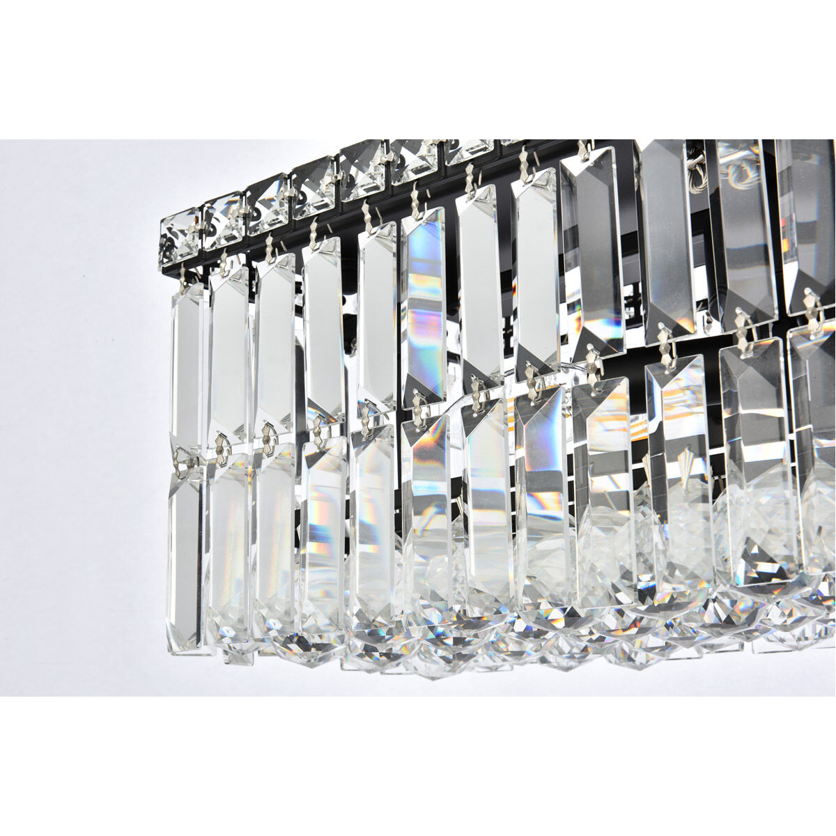 Maxime 4 Light 20 inch Black and Clear Linear Chandelier Ceiling Light in Royal Cut