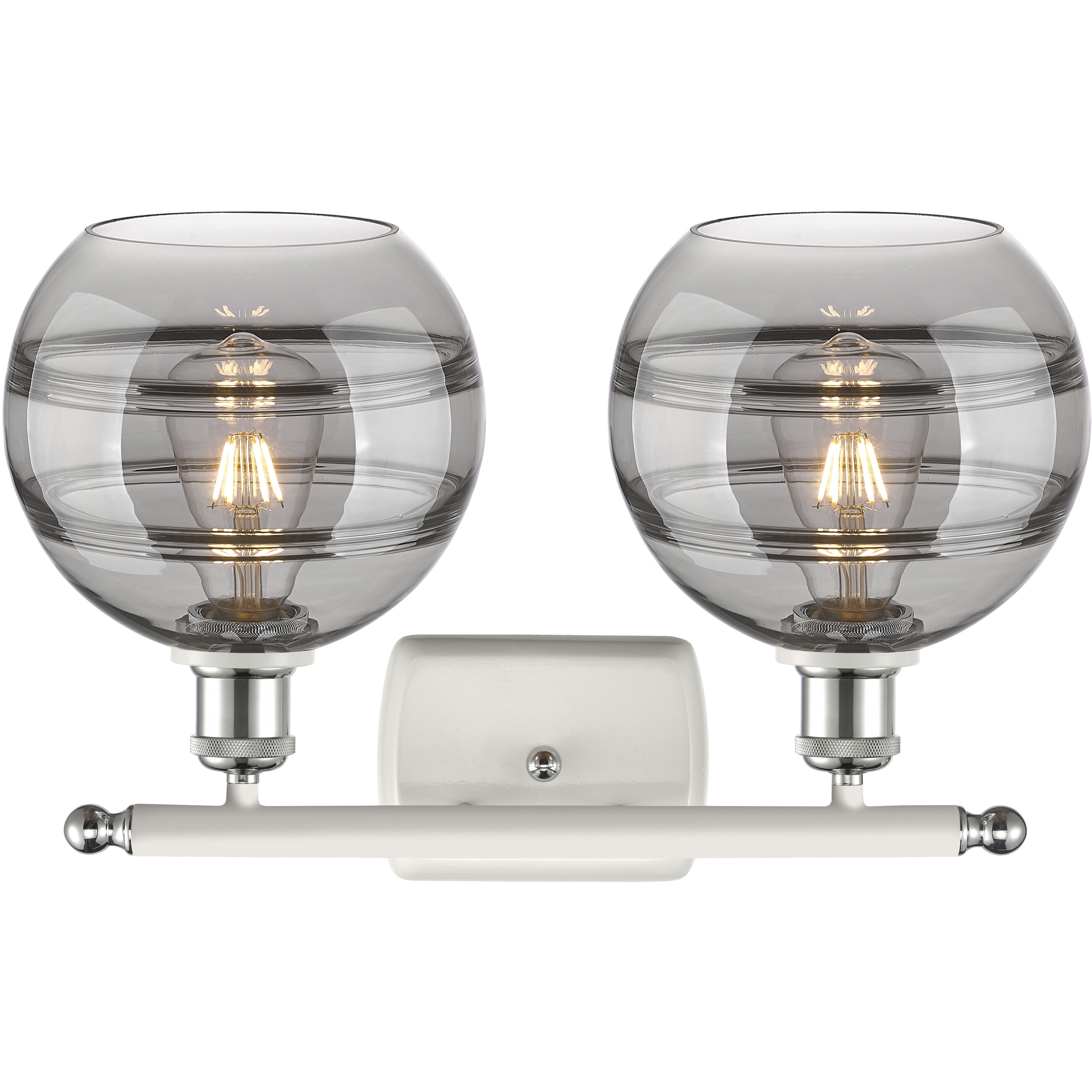 Ballston Rochester 2 Light 18 inch White Polished Chrome Bath Vanity Light Wall Light