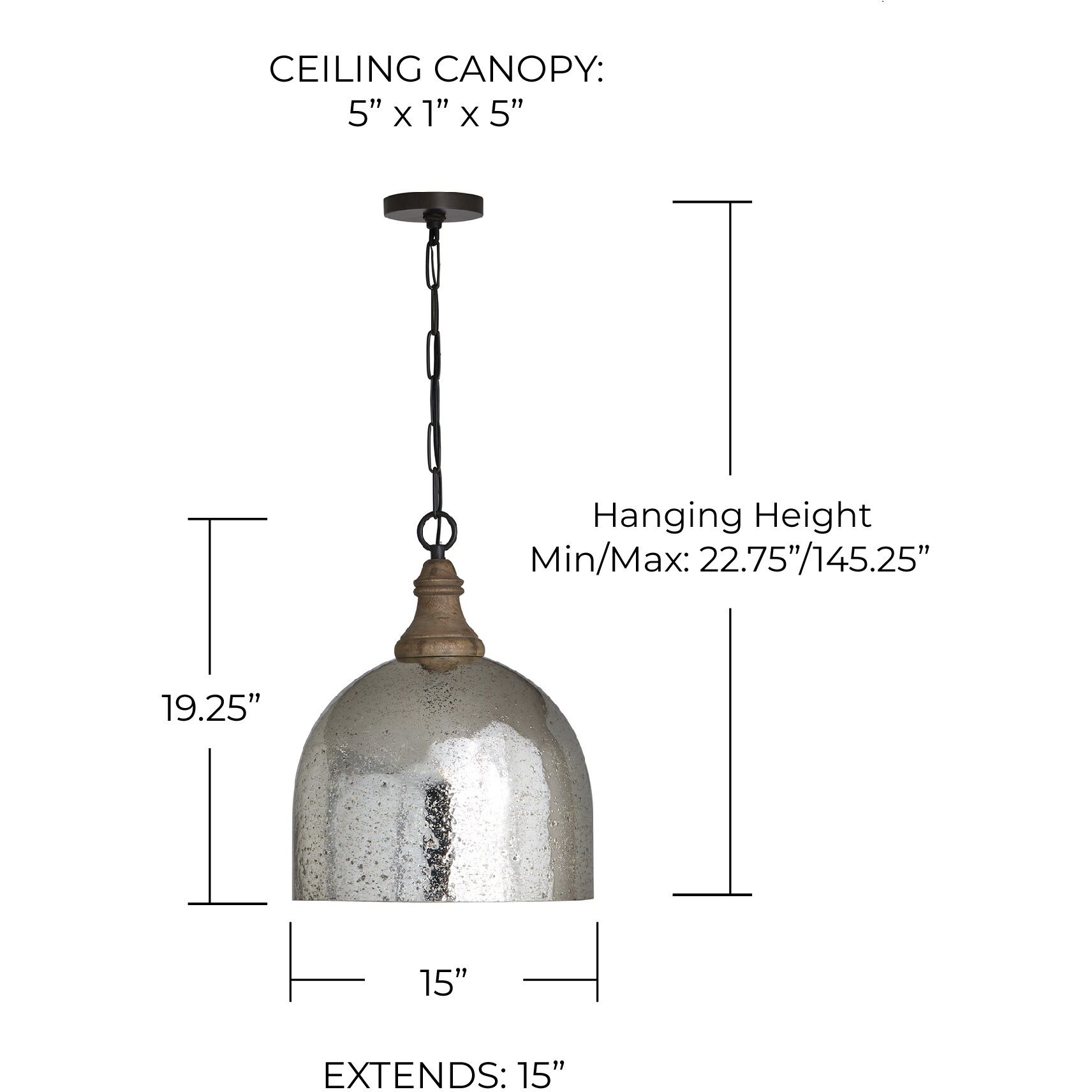 Capital Lighting 336011YP 483 Inglewood 1 Light 15 inch Grey Wash and Dark Pewter Pendant Ceiling Light in Stone Seeded Mercury