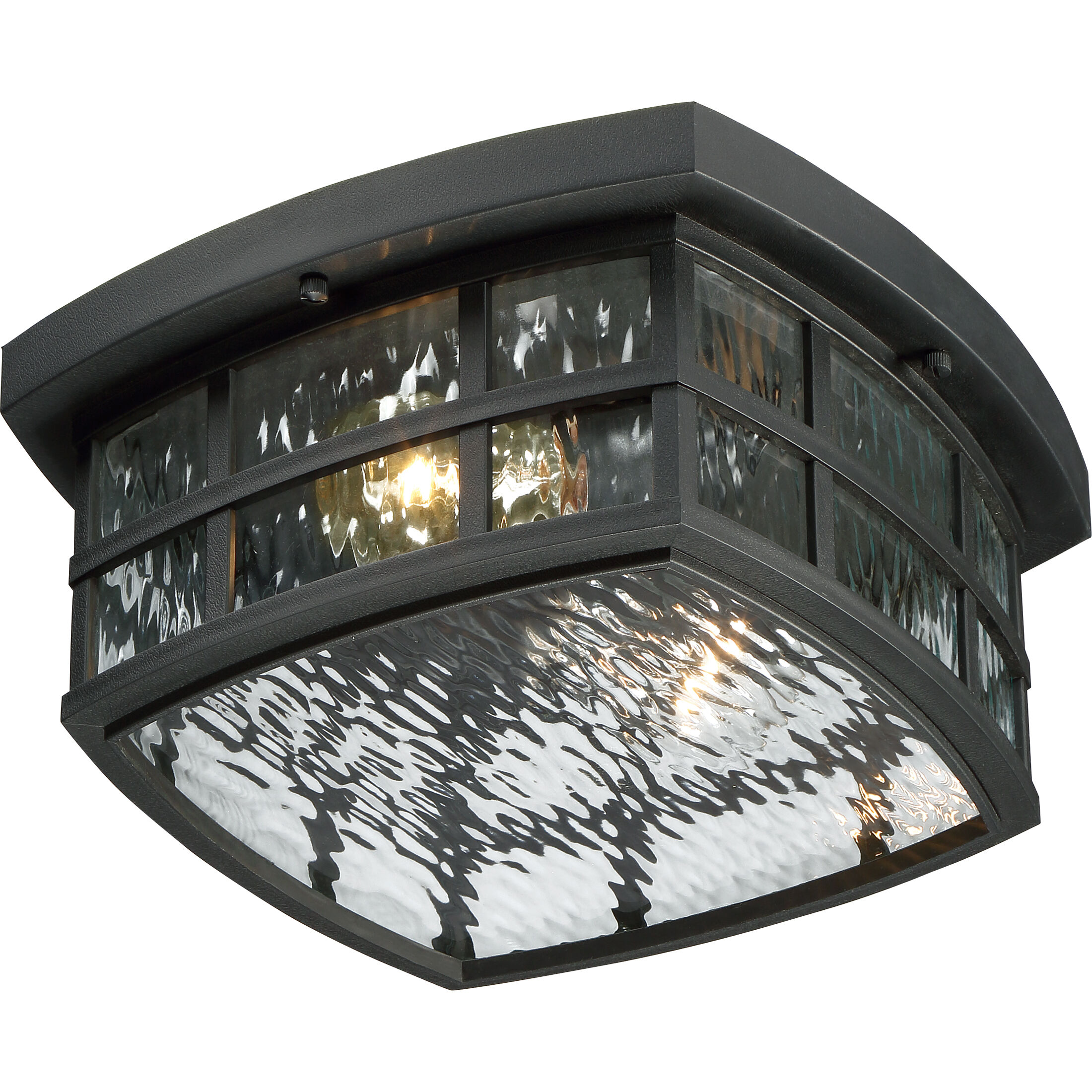Stonington 2 Light 12 inch Mystic Black Outdoor Flush Mount