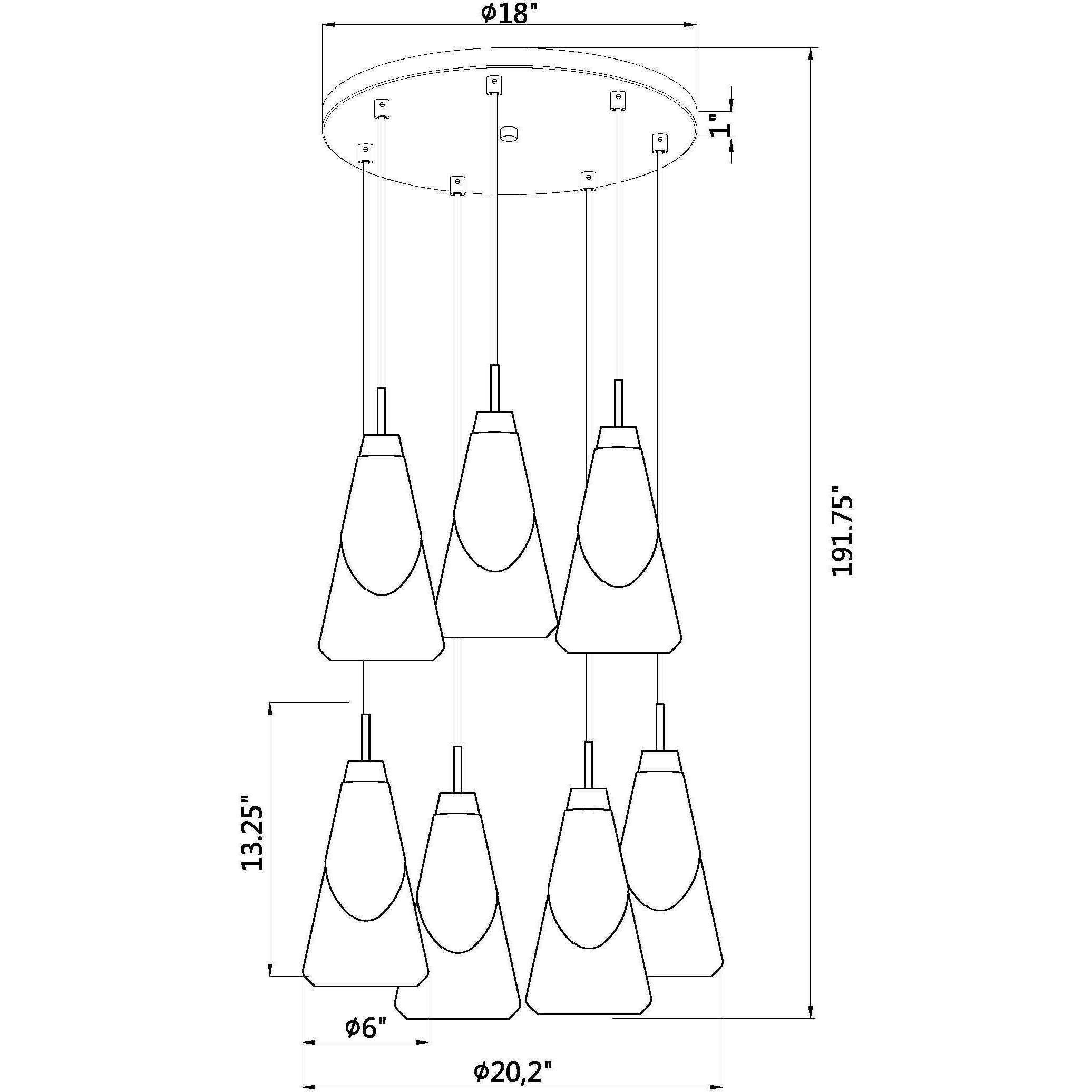 Aimie 7 Light 18 inch Brushed Nickel Chandelier Ceiling Light