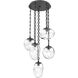 Cosmos LED 24.3 inch Matte Black Multi-Pendant Ceiling Light in Clear, 2700K LED, Oval Chain