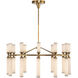 Edwin LED 37.5 inch Vintage Brass Chandelier Ceiling Light