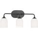 Emile 3 Light 22 inch Midnight Black Wall Bath Fixture Wall Light