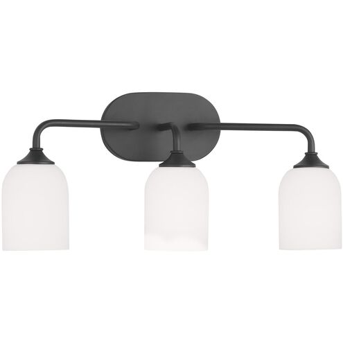 Emile 3 Light 22 inch Midnight Black Wall Bath Fixture Wall Light