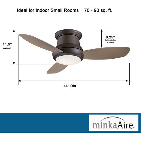 Concept II 44 inch Oil Rubbed Bronze with Taupe Blades Ceiling Fan