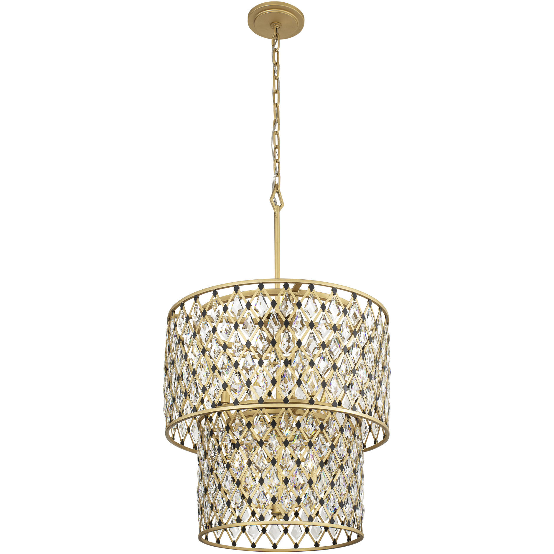 Windsor 7 Light 24.75 inch French Gold and Matte Black Chandelier Ceiling Light