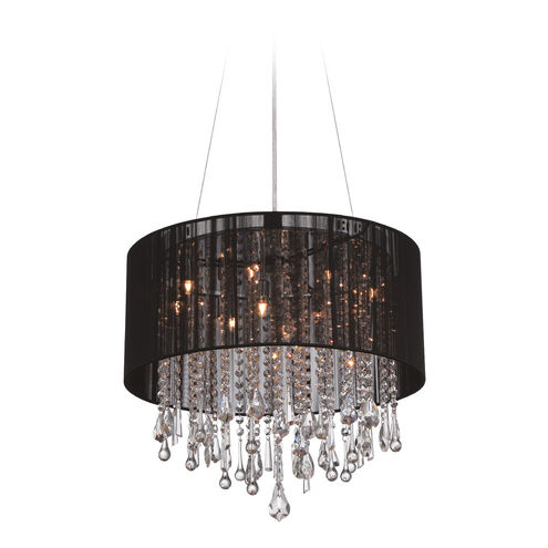 Beverly Dr. 12 Light 32 inch Black Silk String Dual Mount Ceiling Light, Convertible to Hanging