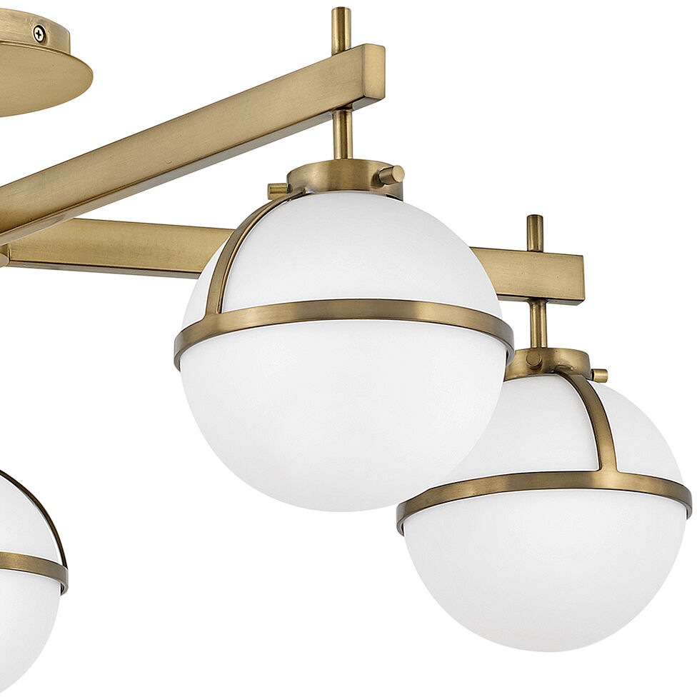 Hollis 5 Light 32 inch Heritage Brass Indoor Semi-Flush Mount Ceiling Light