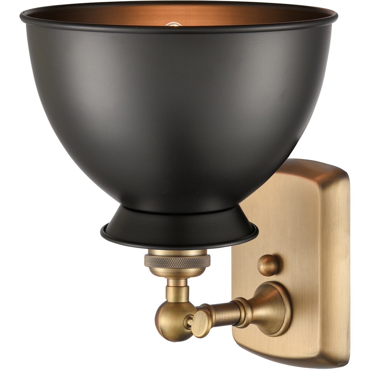 Ballston Adirondack LED 8 inch Brushed Brass Sconce Wall Light in Matte Black, Ballston