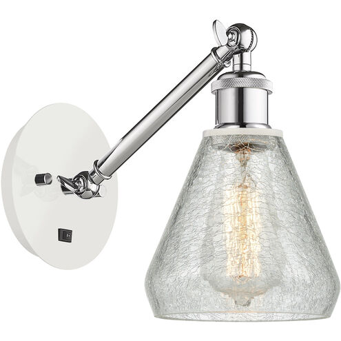 Ballston Conesus 1 Light 6 inch White and Polished Chrome Sconce Wall Light