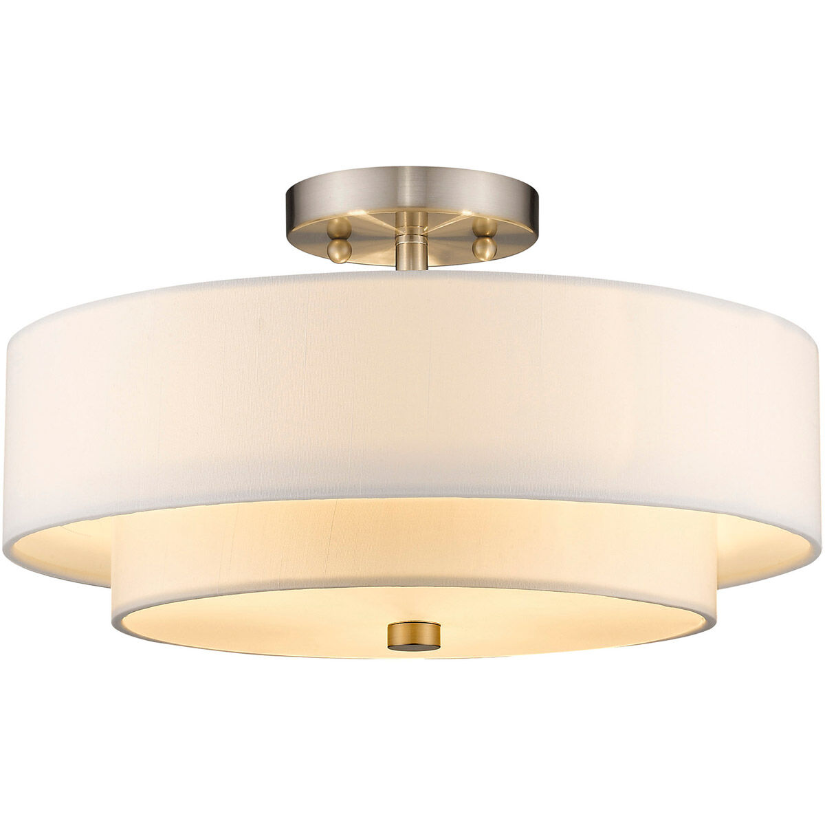 Claremont 3 Light 15 inch Brushed Nickel Semi-Flush Mount Ceiling Light