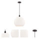 Edison Athens LED 13.75 inch Oil Rubbed Bronze Pendant Ceiling Light in Matte White Glass