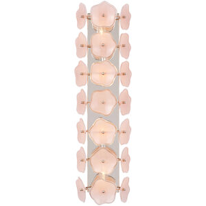 kate spade new york Leighton LED 7.75 inch Polished Nickel Sconce Wall Light in Blush Tinted Glass