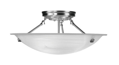 Oasis 3 Light 20 inch Brushed Nickel Semi-Flush Mount Ceiling Light