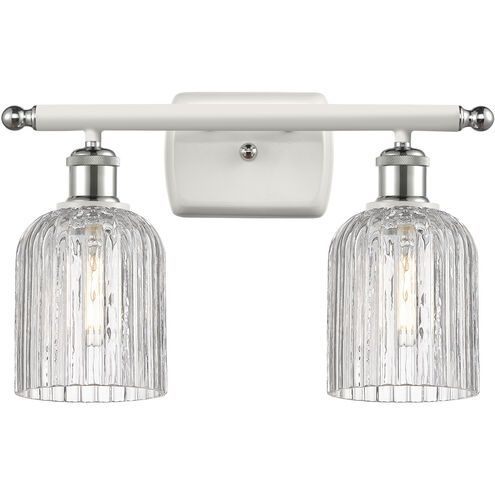 Ballston Bridal Veil 2 Light 15 inch White Polished Chrome Bath Vanity Light Wall Light