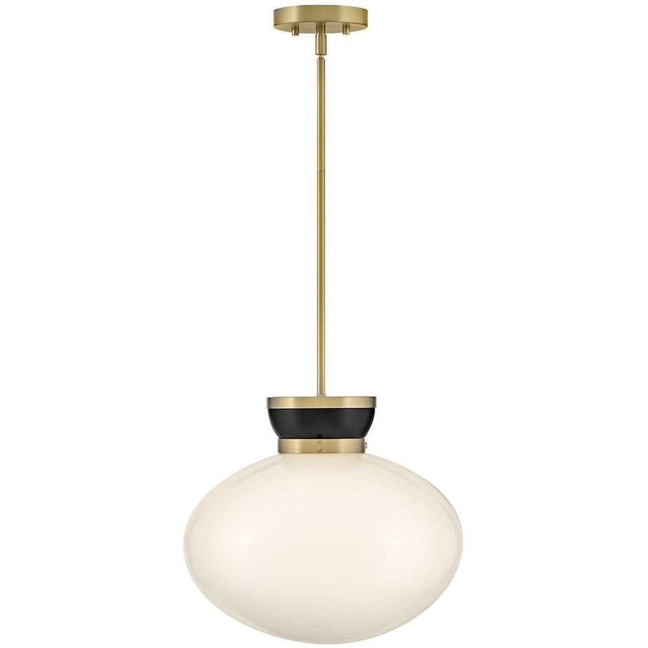 Lucy 1 Light 15 inch Black with Lacquered Brass Pendant Ceiling Light