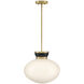 Lucy 1 Light 15 inch Black with Lacquered Brass Pendant Ceiling Light