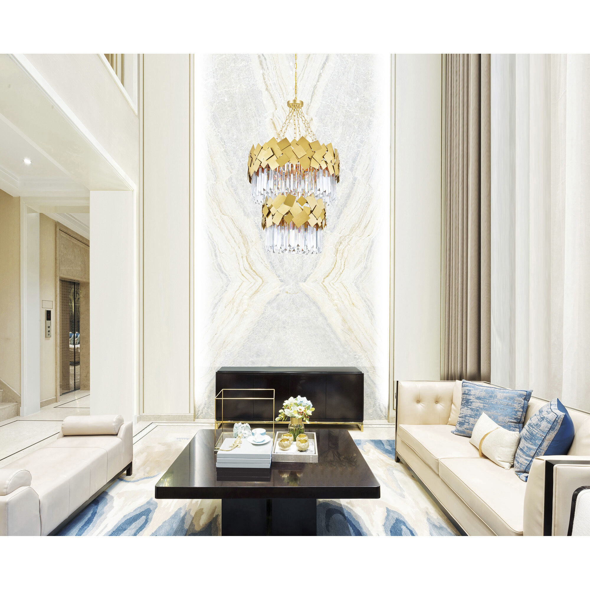 Panache 10 Light 24 inch Medallion Gold Down Chandelier Ceiling Light