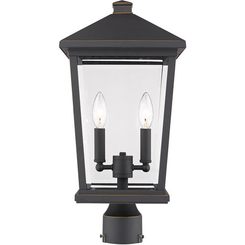 Beacon 2 Light 19.5 inch Oil Rubbed Bronze Outdoor Post Mount Fixture in 8