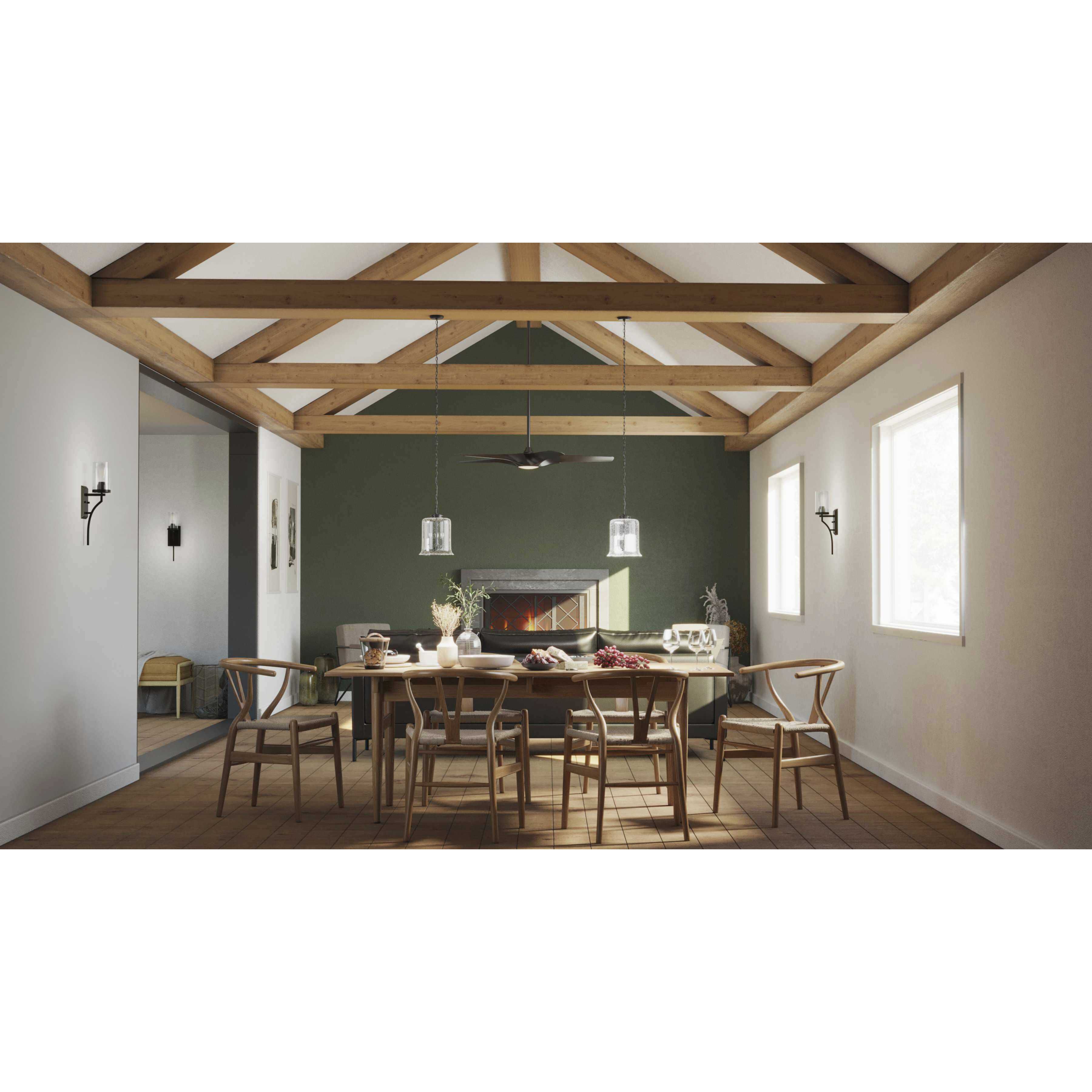 Winslett 3 Light Matte Black Pendant Ceiling Light