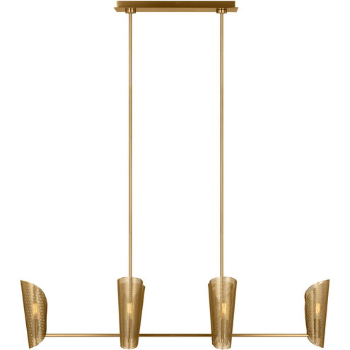 Christiane Lemieux Plivot 6 Light 48 inch Burnished Brass Linear Chandelier Ceiling Light