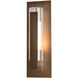 Vertical Bar 1 Light 15 inch Coastal Bronze Outdoor Sconce, Small