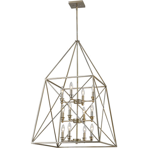 Trestle 12 Light 24 inch Antique Silver Pendant Ceiling Light